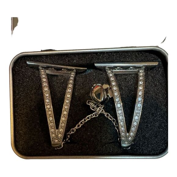 Secbolt Bling ‎ Rhinestone Silver Apple Watch Band - Picture 7 of 7